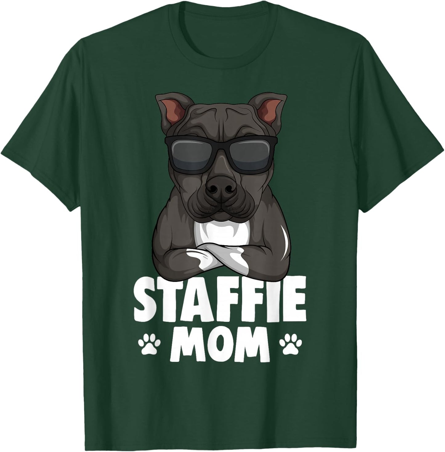 Staffordshire Bull Terrier Mom Staffie Dog Women Girls Kids T-Shirt - T-Shirt | Forest