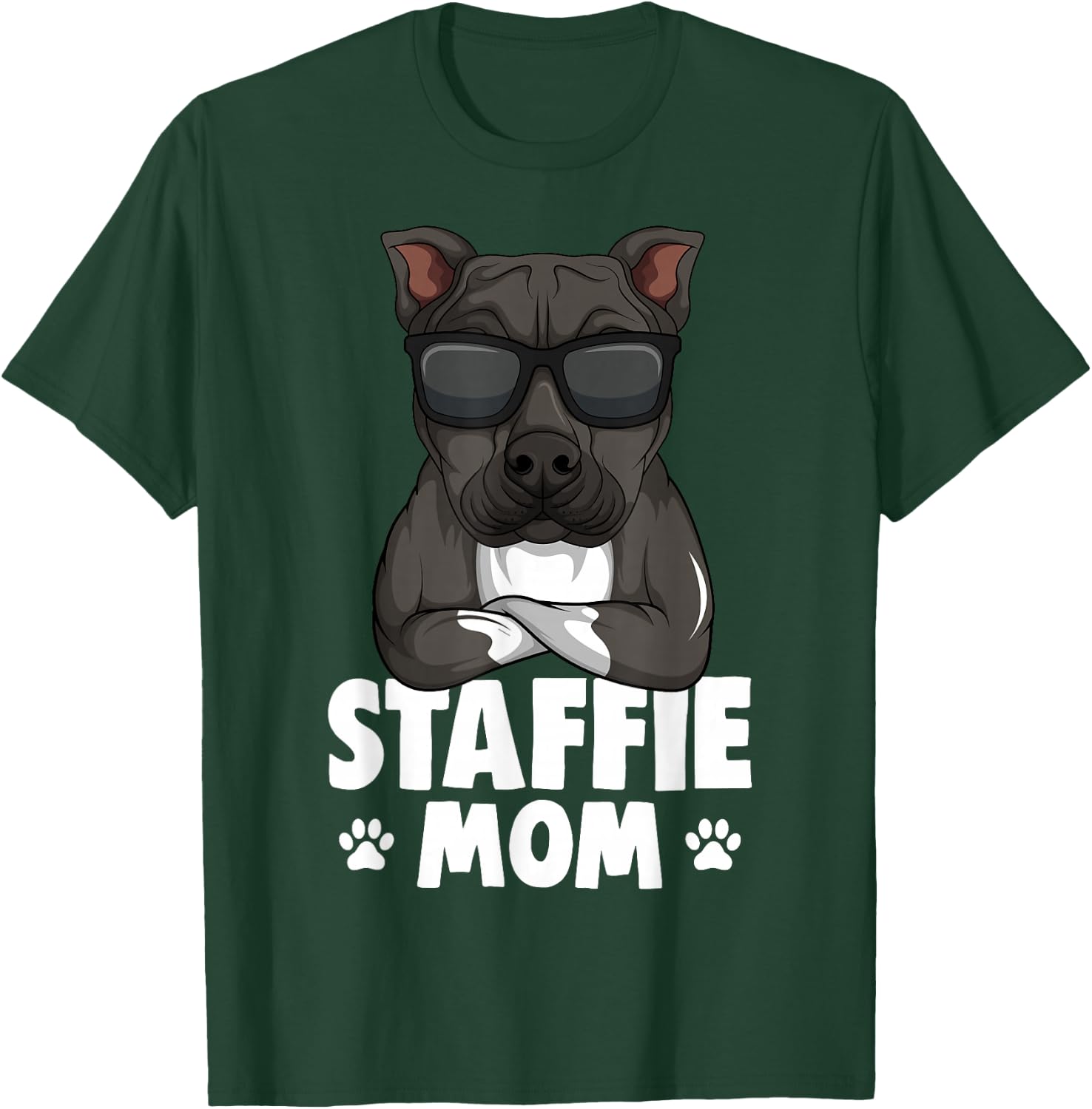 Staffordshire Bull Terrier Mom Staffie Dog Women Girls Kids T-Shirt - T-Shirt | Forest
