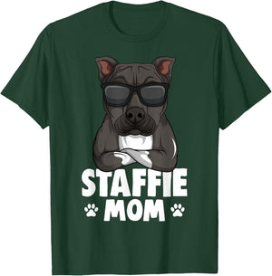 Staffordshire Bull Terrier Mom Staffie Dog Women Girls Kids T-Shirt - T-Shirt | Forest