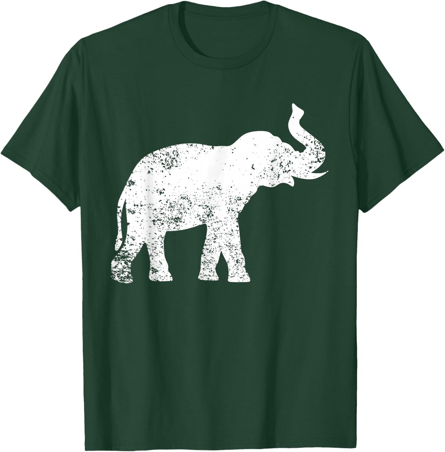 Elephant Lover Design Vintage Elephant - Black, Small, , Cotton 50% Polyester 50%, Short Sleeve, , Classic Fit, Distressed Elephant Print T-Shirt - T-Shirt | Forest