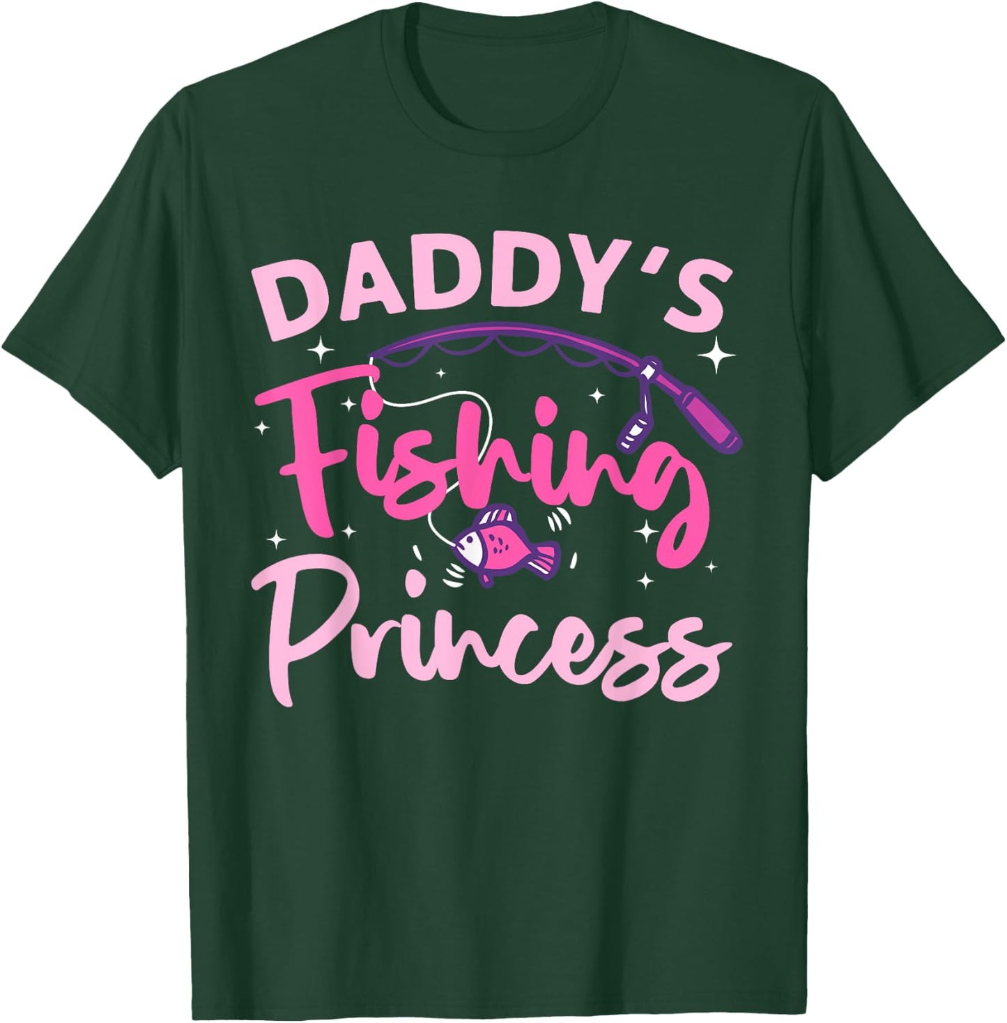 Best Fishing Girls Kids Bass Fisher Princess Fish T-Shirt - T-Shirt | Forest
