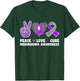 Peace Love Cure Meningioma Awareness Purple Gray Ribbon Hope T-Shirt - T-Shirt | Forest