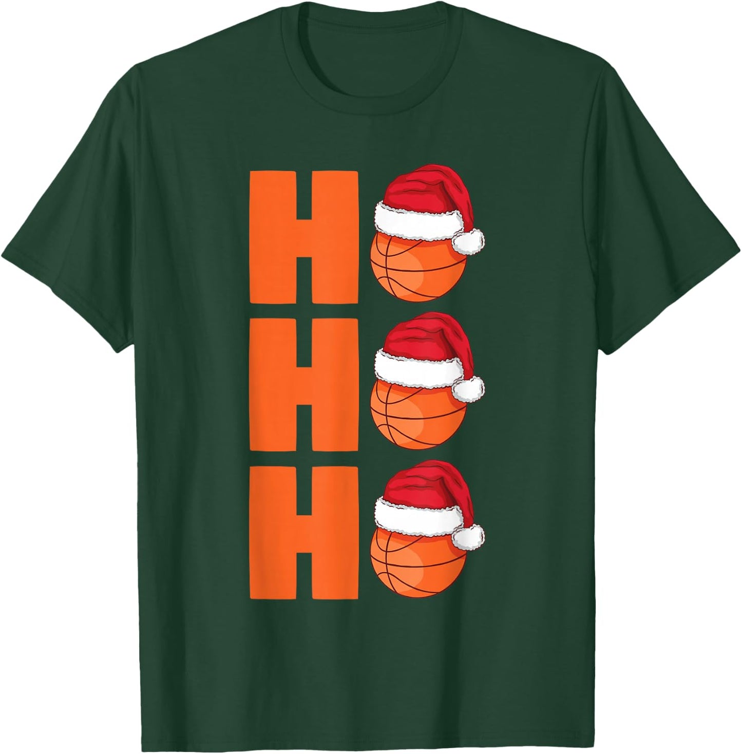 Xmas Santa Claus Basketball Christmas T-Shirt - T-Shirt | Forest