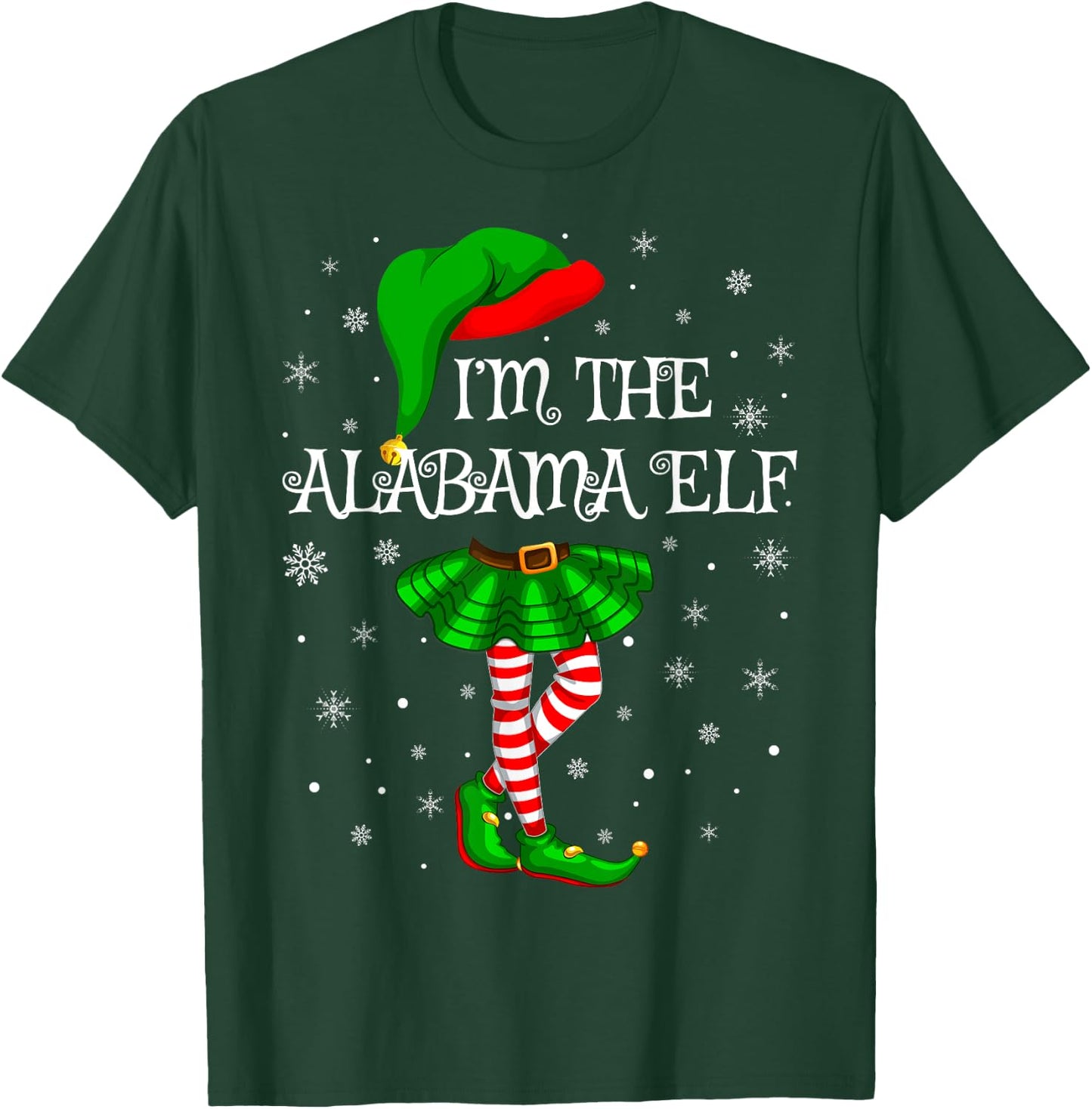 Matching Family Group I'm The Alabama Elf Christmas T-Shirt - T-Shirt | Forest