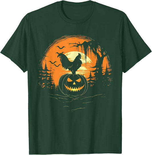 Chicken Halloween Trick Or Treat Chicken Farmer Rooster T-Shirt - T-Shirt | Forest