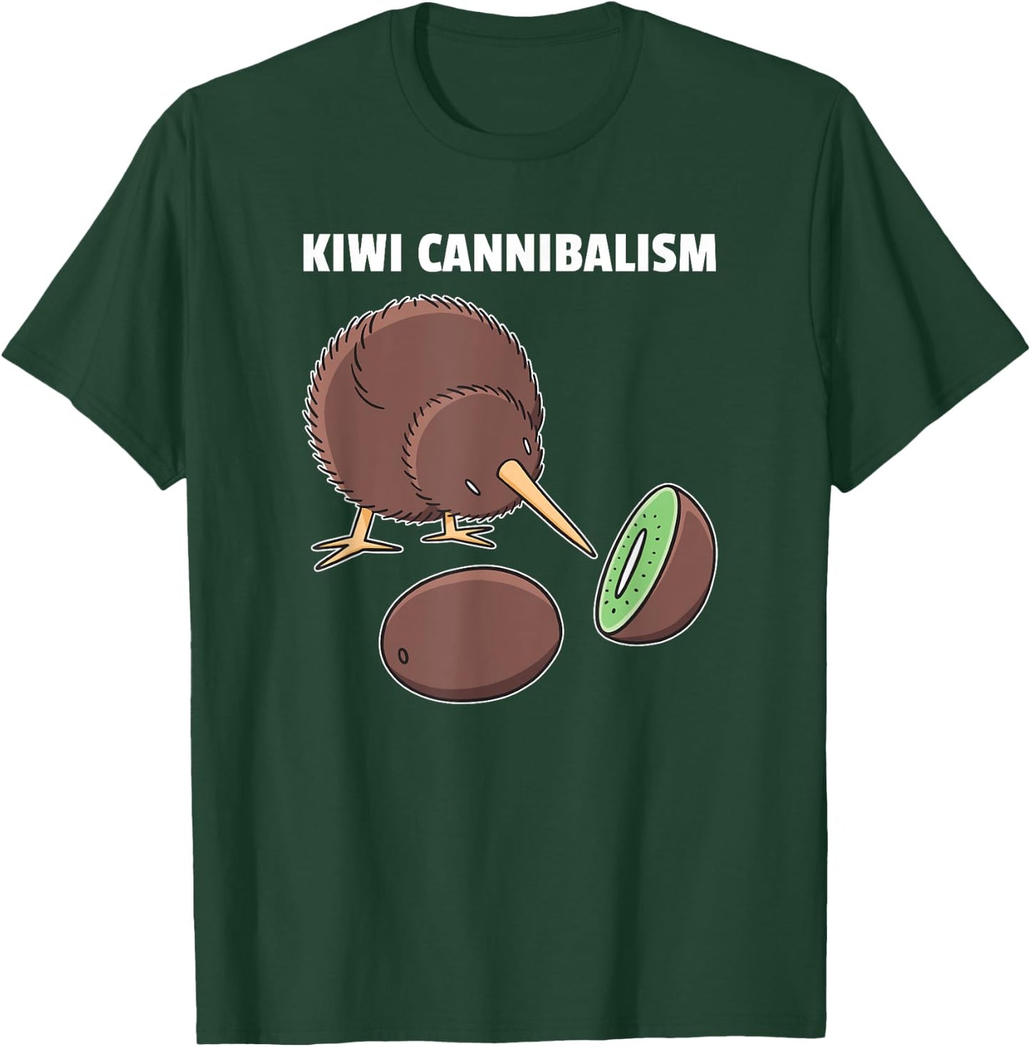 Kiwi Cannibalism Funny Kiwi Pun T-Shirt - T-Shirt | Forest