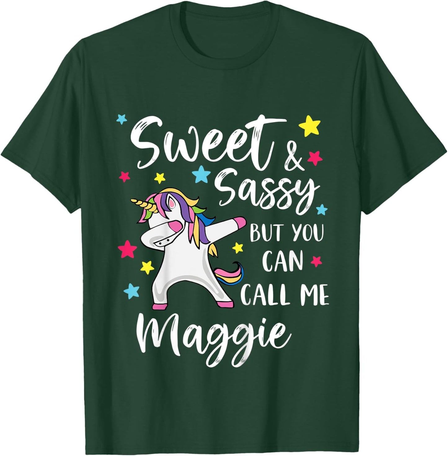 Kids Sweet And Sassy But You Can Call Me Maggie Personalized Name T-Shirt - T-Shirt | Forest