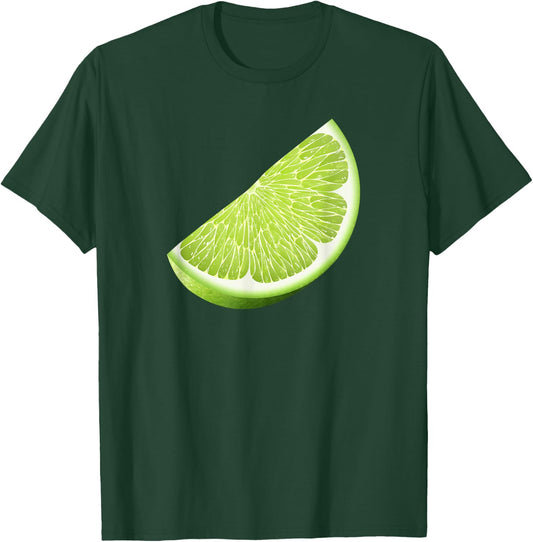 Green Lime Halloween Costume Group Funny Lime Slice Lovers T-Shirt - T-Shirt | Forest