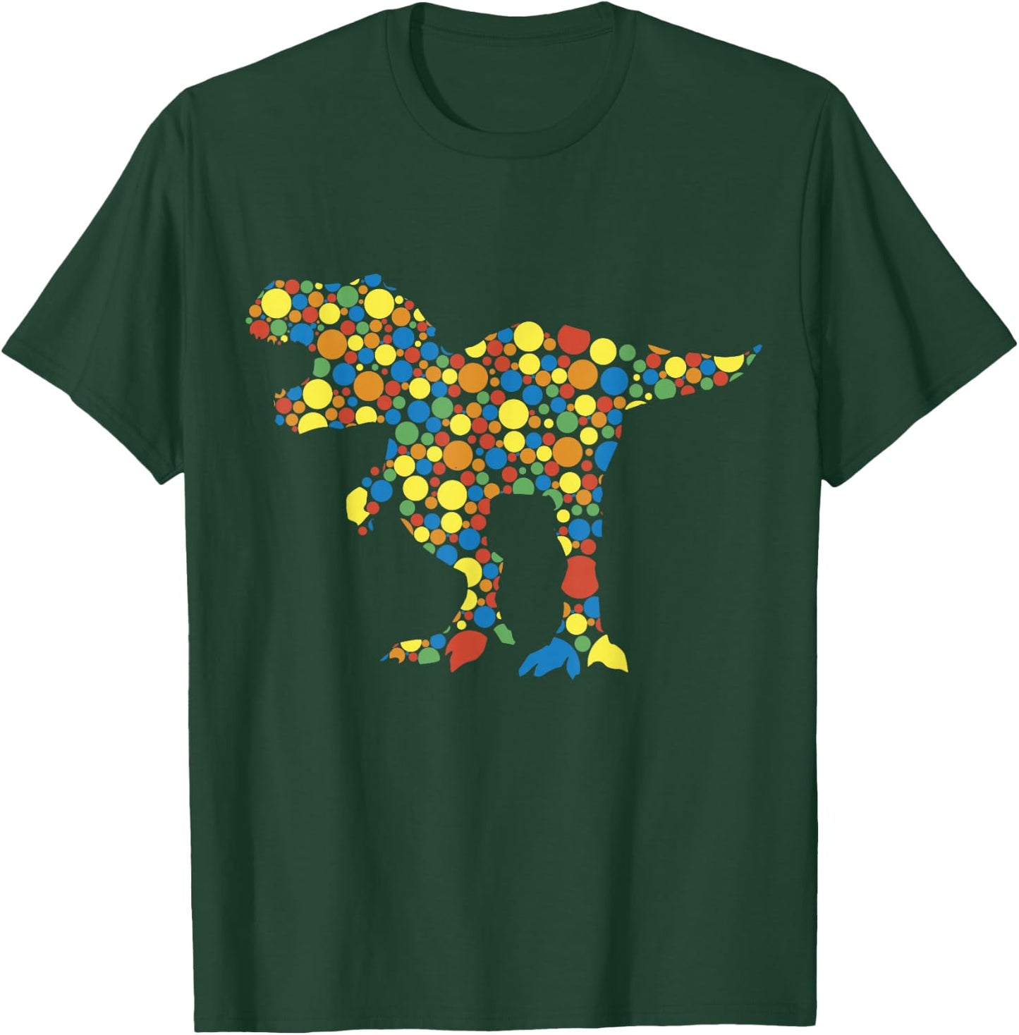 Happy Dot Day Colorful Polka Dot Dinosaur Boys T-Shirt - T-Shirt | Forest