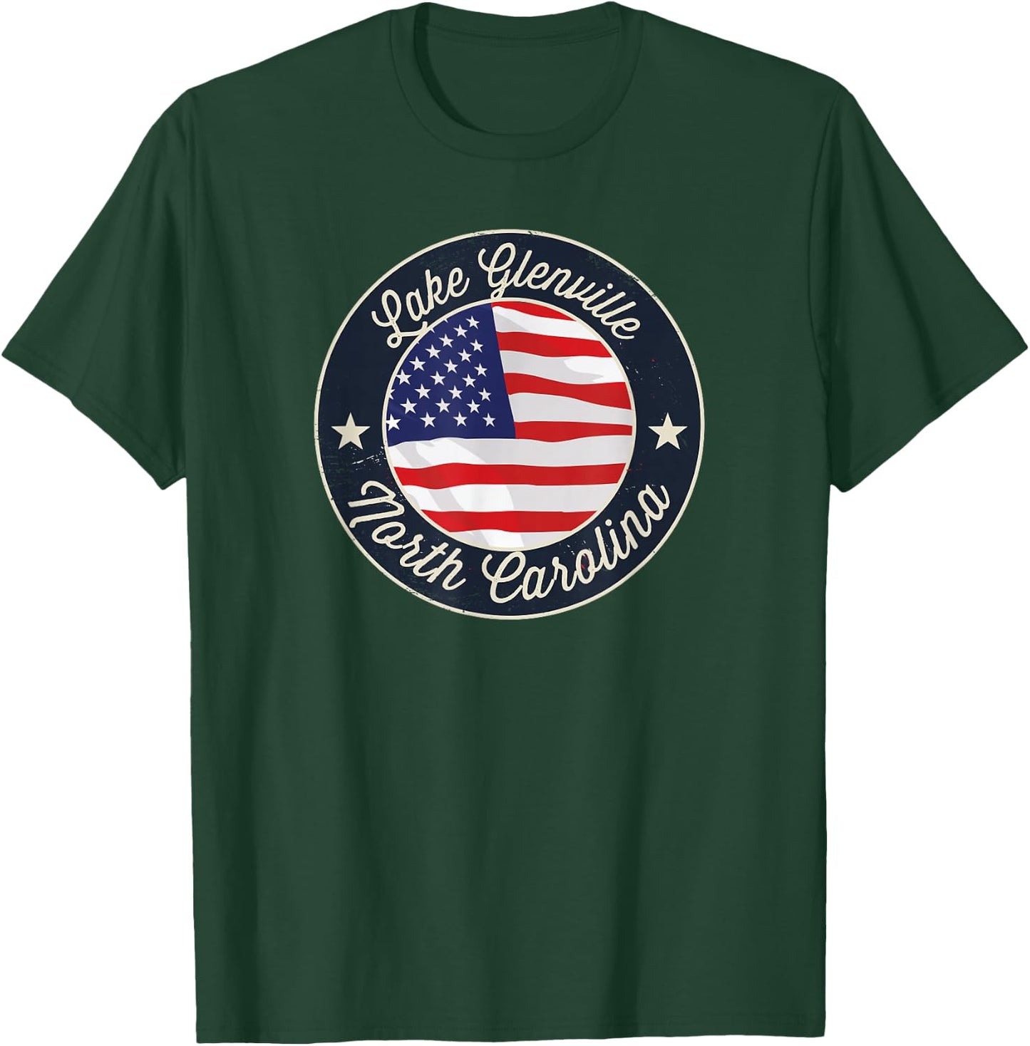 Lake Glenville - Patriotic North Carolina Souvenir T-Shirt - T-Shirt | Forest