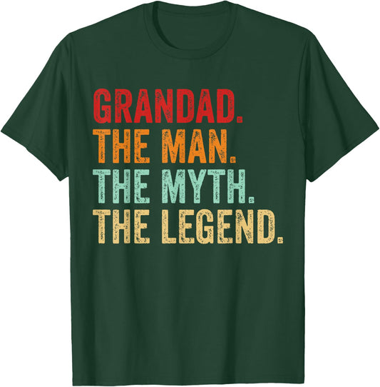 Grandad THE MAN THE MYTH THE LEGEND Dad Grandpa Father's Day T-Shirt - T-Shirt | Forest