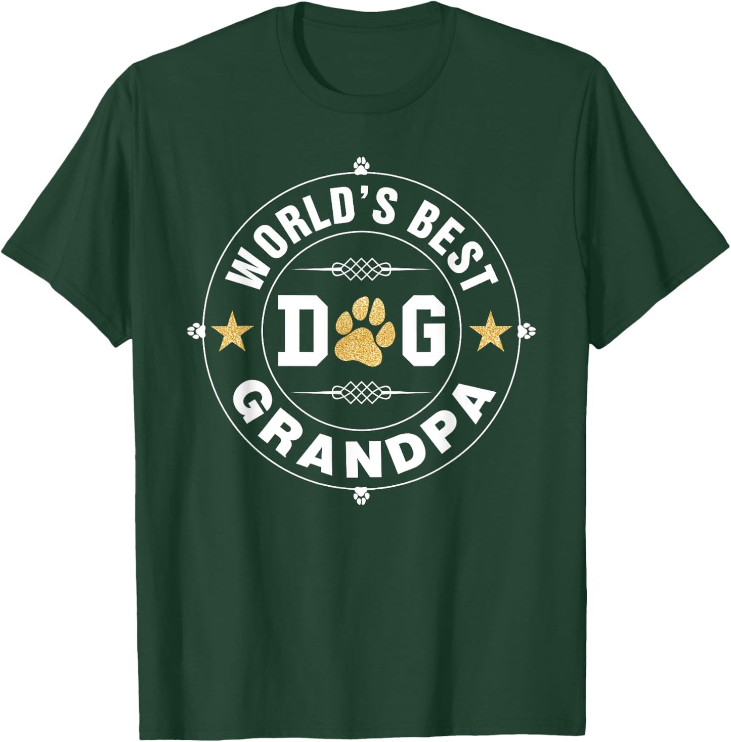World's Best Dog Grandpa Pet Owner Rescue Grandpaw Father T-Shirt - T-Shirt | Forest