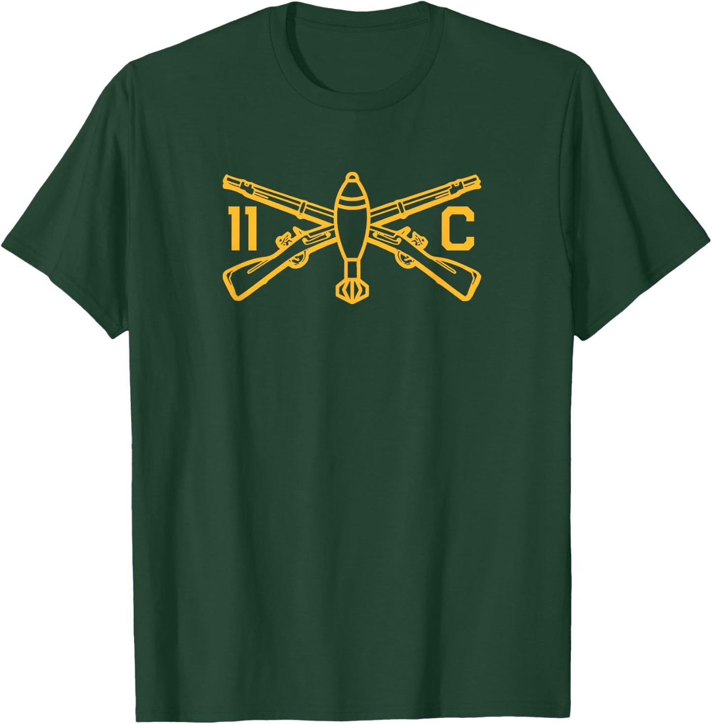 Threadabilities 11C Army Infantry Eleven Charlie Glod - -Kids, Black, Small T-Shirt - T-Shirt | Forest