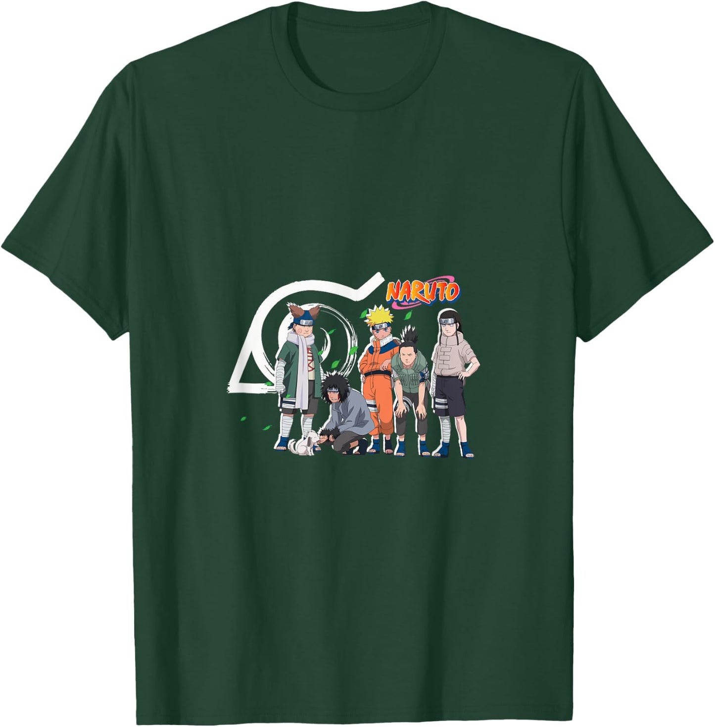 Naruto Characters & Konoha Emblem T-Shirt - T-Shirt | Forest