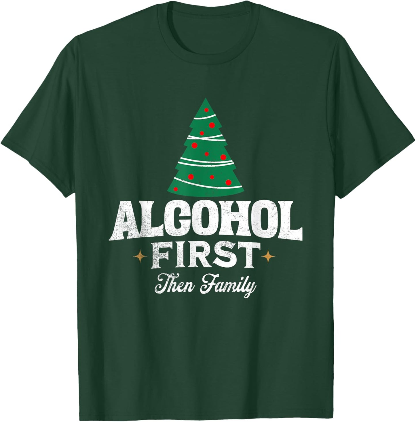 Funny Family Christmas Joke Clothing Apparel -Adults Black Short Sleeve Small Christmas Drinking Humor T-Shirt - T-Shirt | Forest
