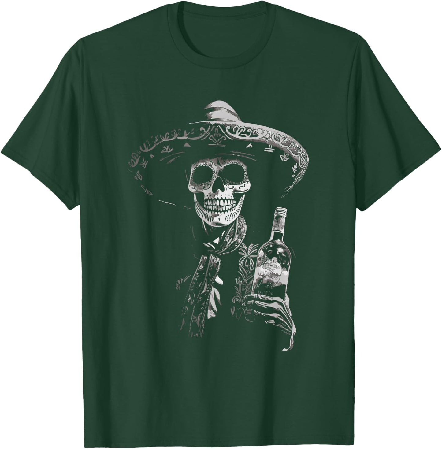 Vintage Skeleton Tequila Mexico Dia De Los Muertos Mexican T-Shirt - T-Shirt | Forest