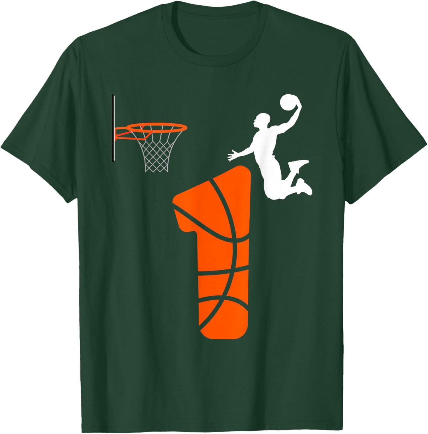 1 Year Old Slam Dunk Its My 1st Birthday Basketball T-Shirt - T-Shirt | Forest