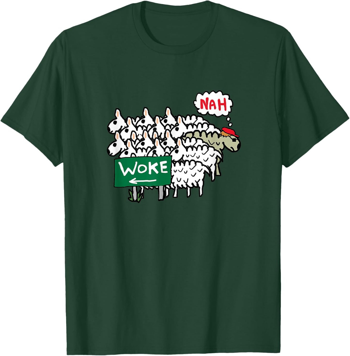 Anti Woke Sheep T-Shirt - T-Shirt | Forest