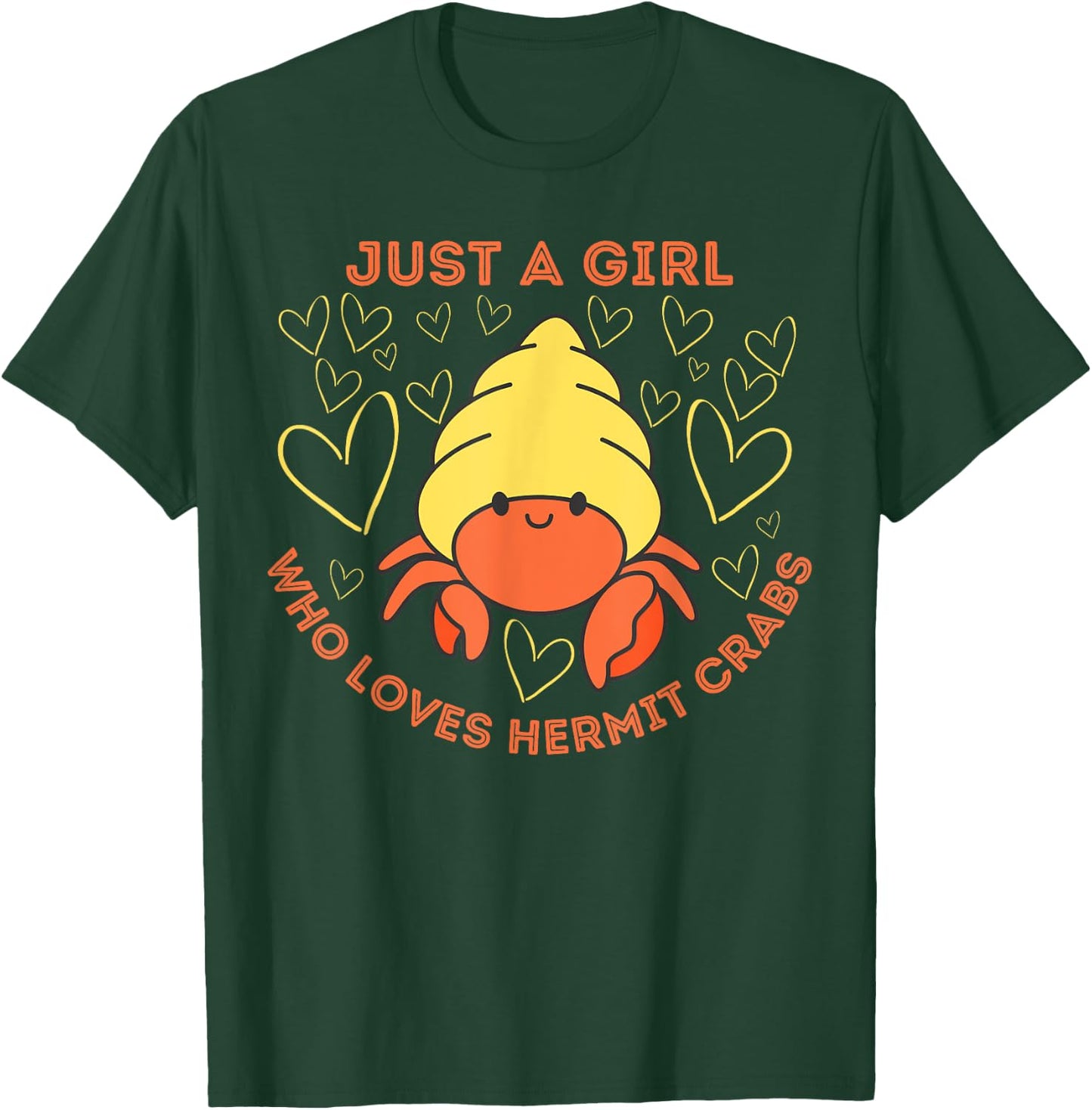 Just a Girl Who Loves Hermit Crabs Cute Hermit Crab Lover T-Shirt - T-Shirt | Forest