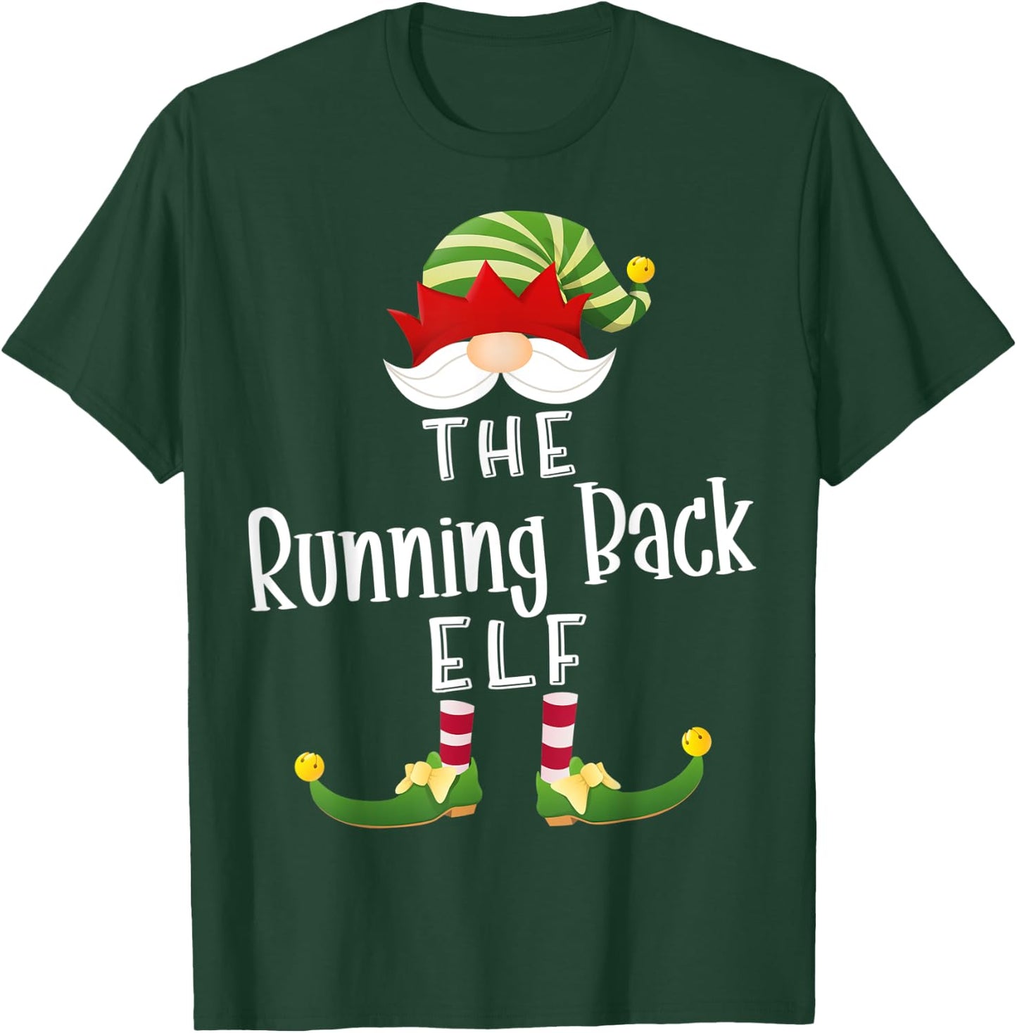 Running Back Elf Group Christmas Funny Pajama Party T-Shirt - T-Shirt | Forest