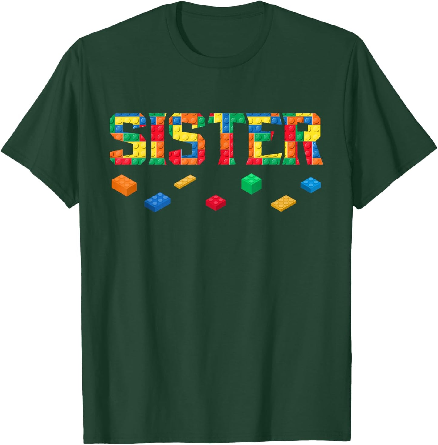 Master Builder Sister Birthday Boy Building Bricks Blocks T-Shirt - T-Shirt | Forest