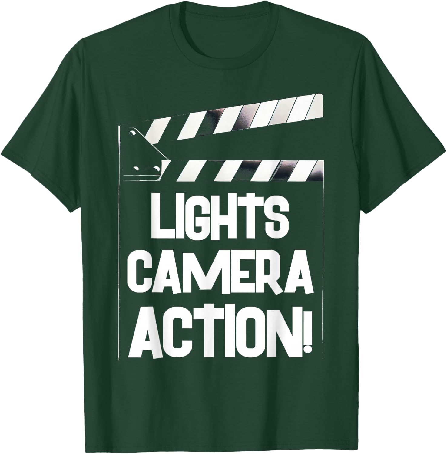 Lights Camera Action Clapper Board Film Crew Director T-Shirt - T-Shirt | Forest