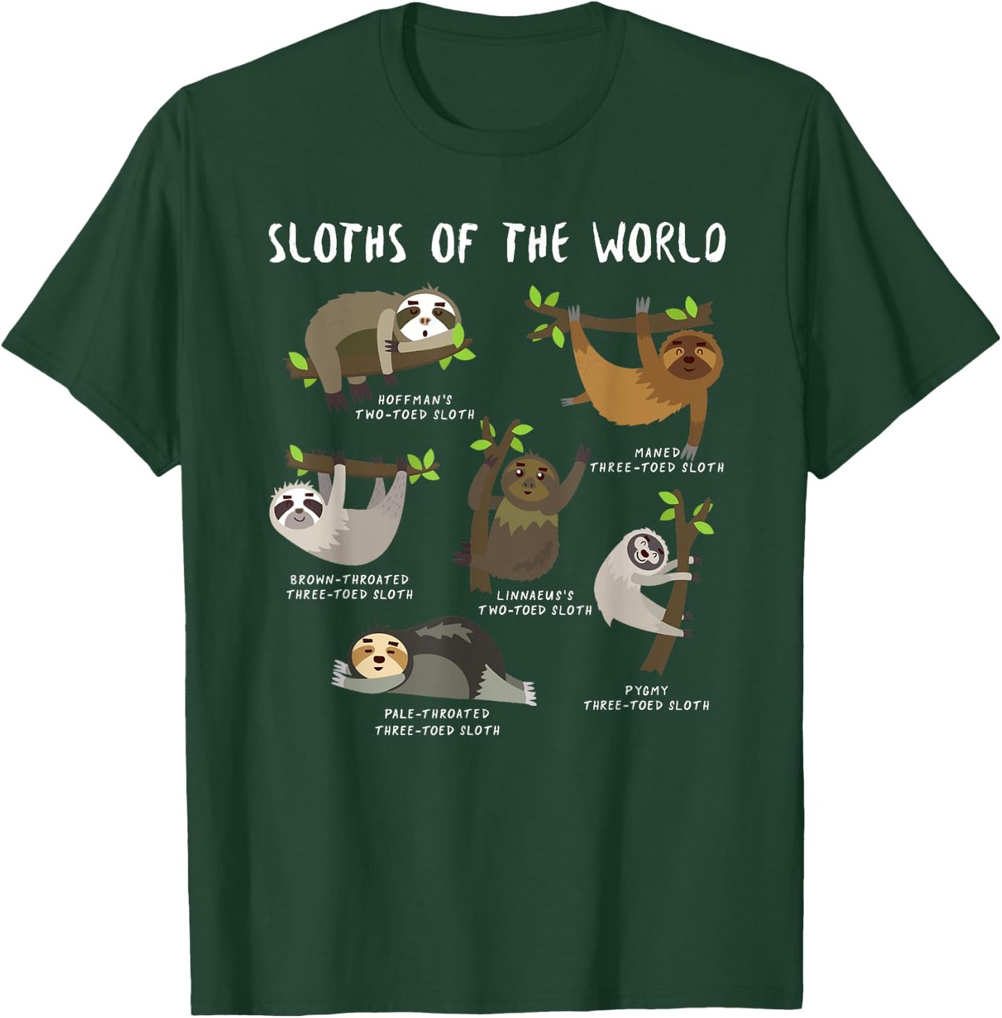 Sloths Of The World Cute Animal Funny Sloth Men Women Kids T-Shirt - T-Shirt | Forest
