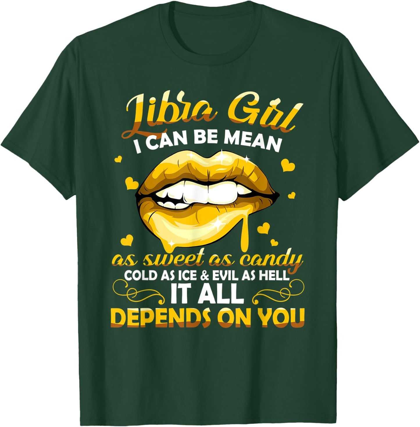 Libra Girl Zodiac Horoscope Birthday Sweet As Candy Lips T-Shirt - T-Shirt | Forest