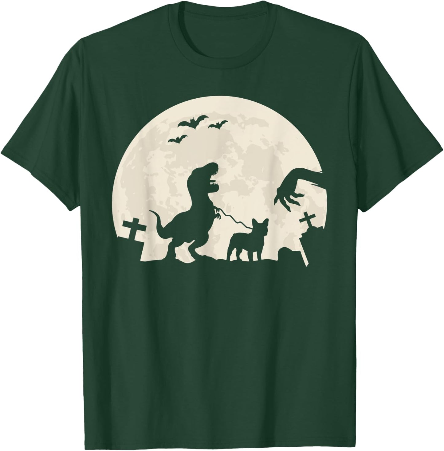 Halloween French Bulldog Dog Frenchie Dinosaur Costume Men Women Kids T-Shirt - T-Shirt | Forest