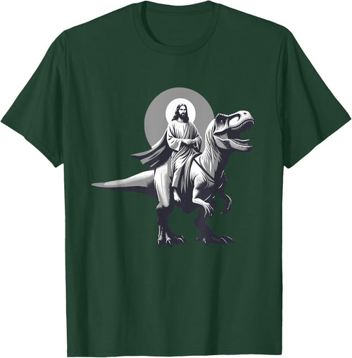 Funny Jesus Riding T-Rex Dinosaur Meme Parody for Believers