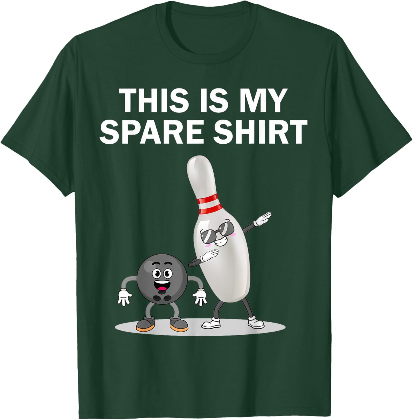 Funny Bowling Dabbing This is My Spare Shirt Bowling T-Shirt - T-Shirt | Forest