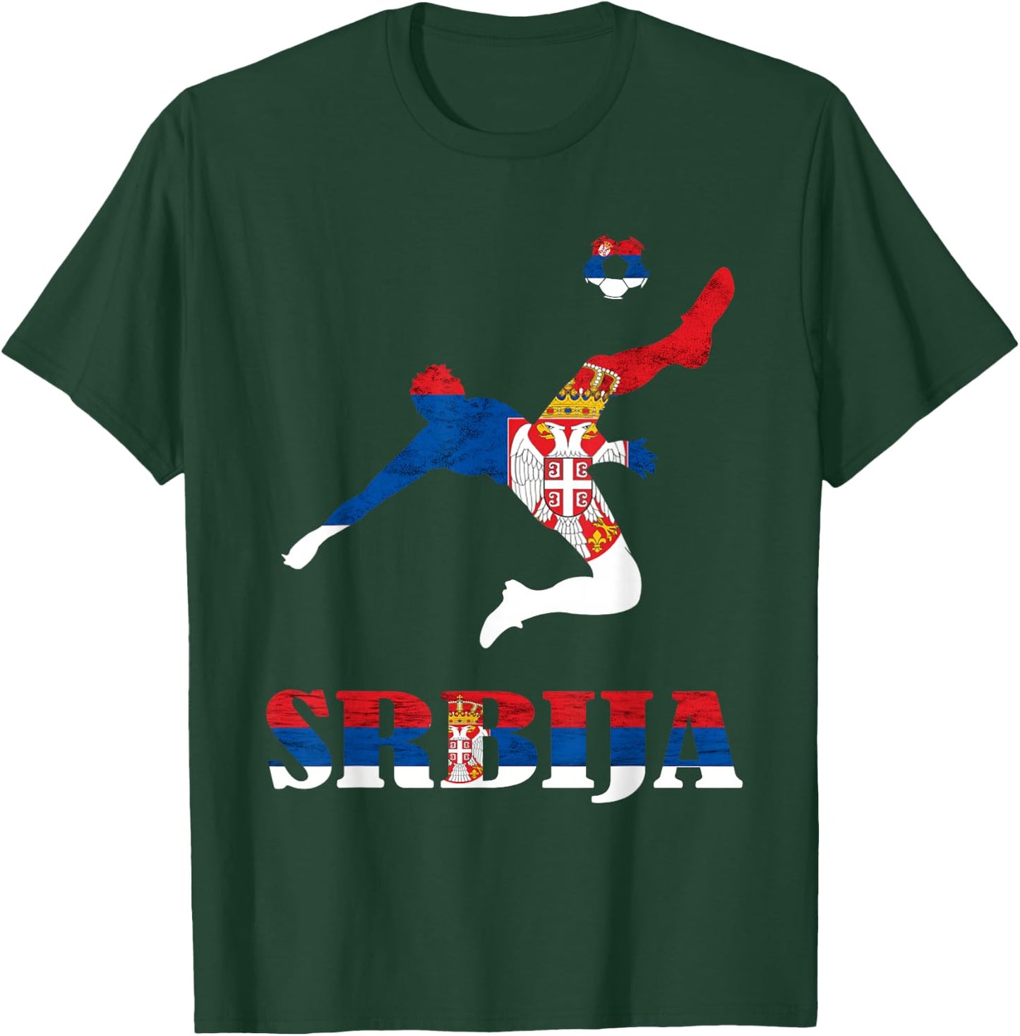 Serbia Soccer Player Srbija Serbian Pride Serbian Flag T-Shirt - T-Shirt | Forest