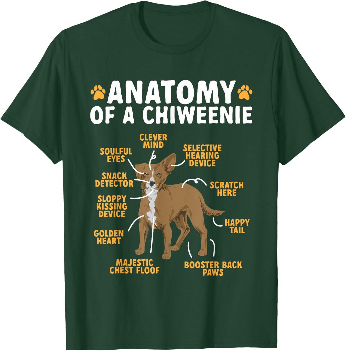 Anatomy Of A Chiweenie Dog Owner Men Women T-Shirt - T-Shirt | Forest
