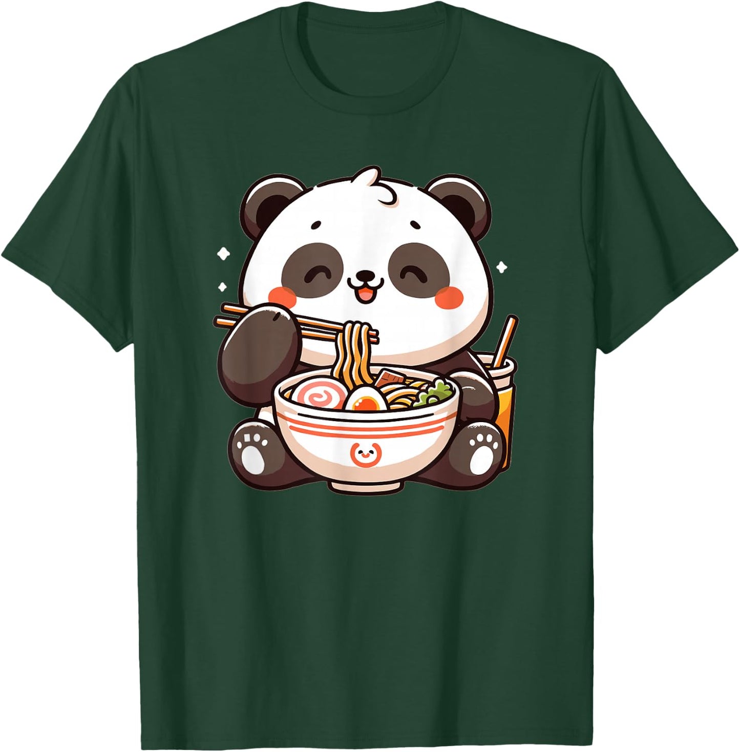 Cute Panda Eats Ramen Noodles Pandas Ramen T-Shirt - T-Shirt | Forest