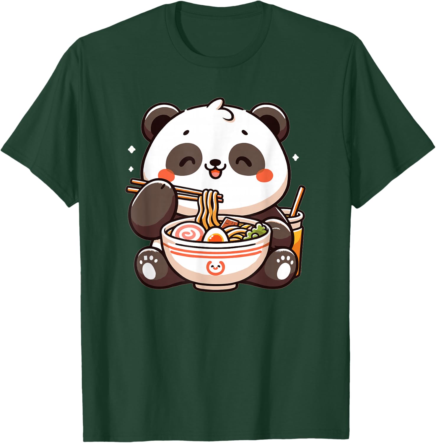 Cute Panda Eats Ramen Noodles Pandas Ramen T-Shirt - T-Shirt | Forest