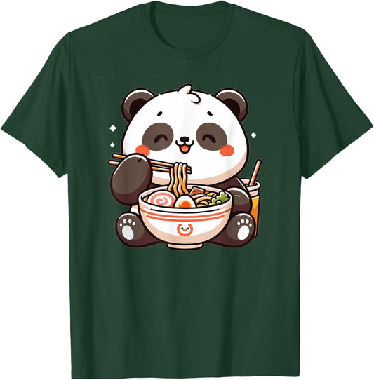 Cute Panda Eats Ramen Noodles Pandas Ramen T-Shirt - T-Shirt | Forest