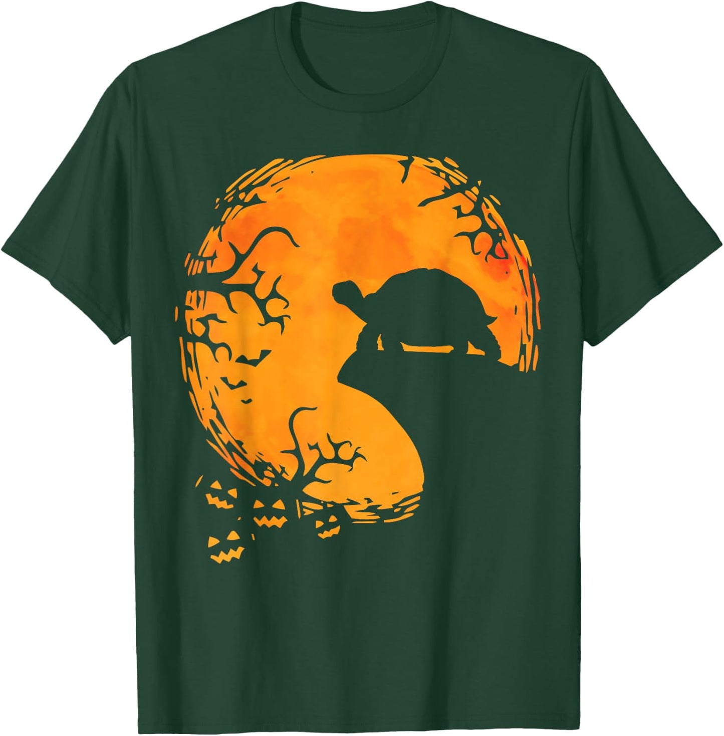 Funny Tortoise Halloween Silhouette Spooky Tortoise Lover T-Shirt - T-Shirt | Forest