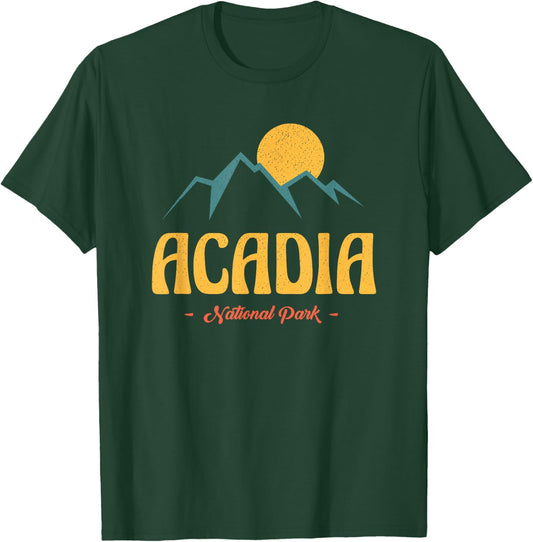 US Adventure Vintage Acadia National Park Souvenirs T-Shirt - T-Shirt | Forest