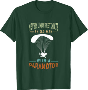 Paramotor Old Man Paramotor Pilot Paraglider Paramotoring T-Shirt - T-Shirt | Forest