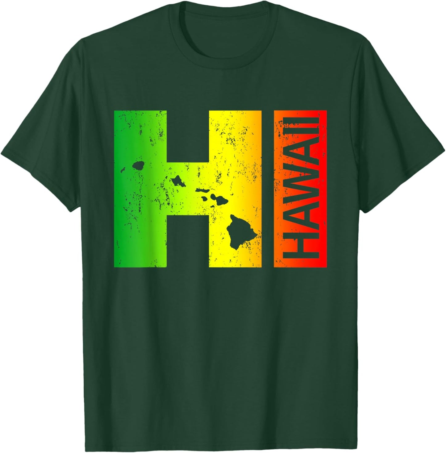 HI Hawaii Islands Hawaiian Beach T-Shirt - T-Shirt | Forest