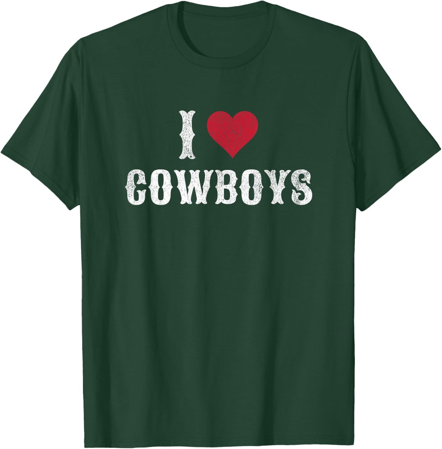 I Love Cowboys I Heart Cowboys Funny Western Rodeo T-Shirt - T-Shirt | Forest