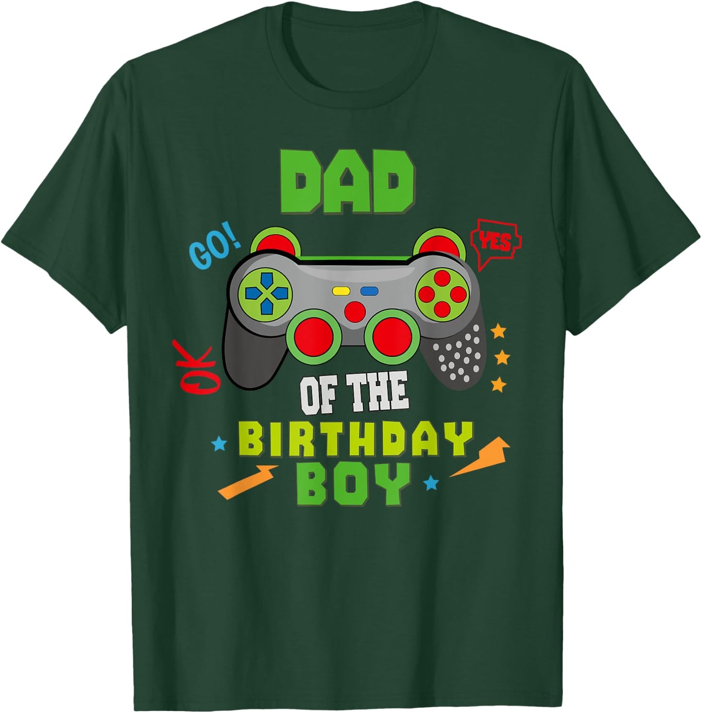 Dad of The Birthday for Boy Video Gamer Birthday T-Shirt - T-Shirt | Forest