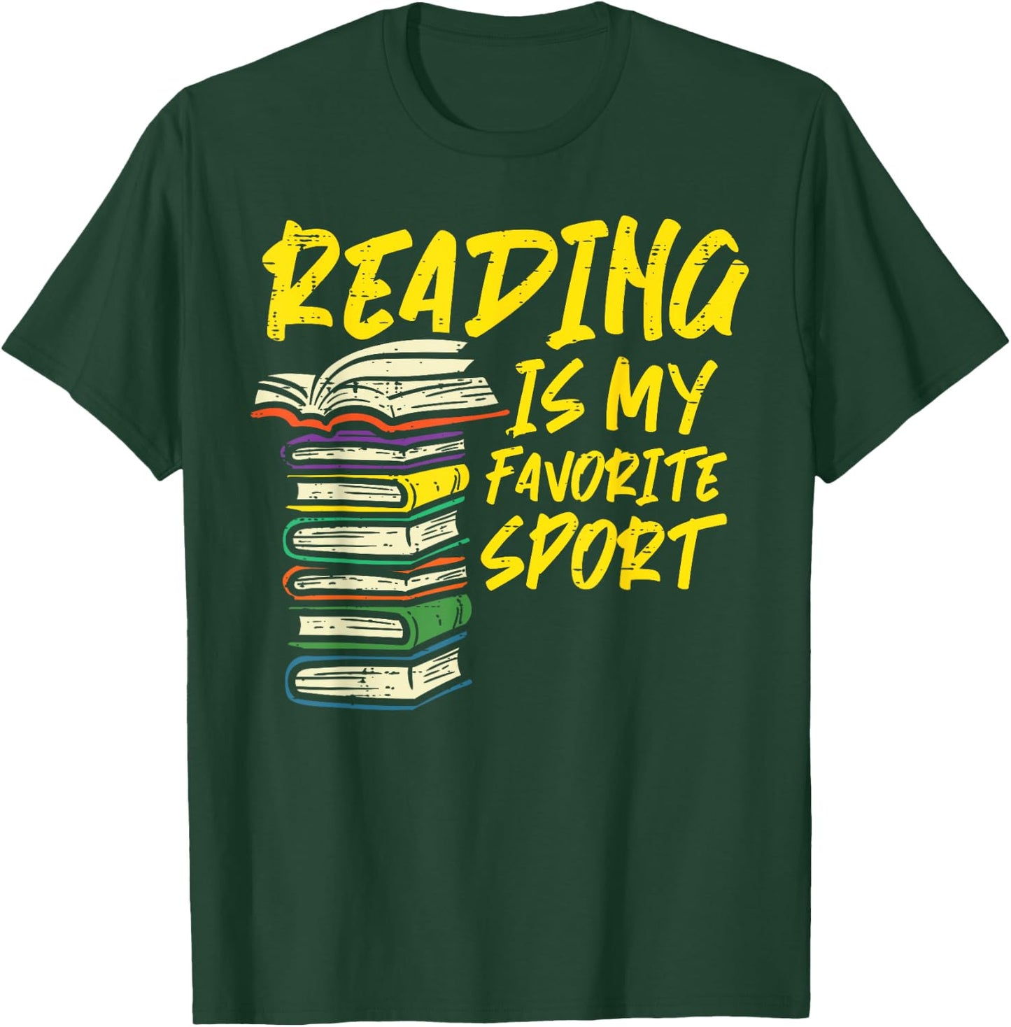 Reading Is My Favorite Sport Book Lover Bookworm Librarian T-Shirt - T-Shirt | Forest