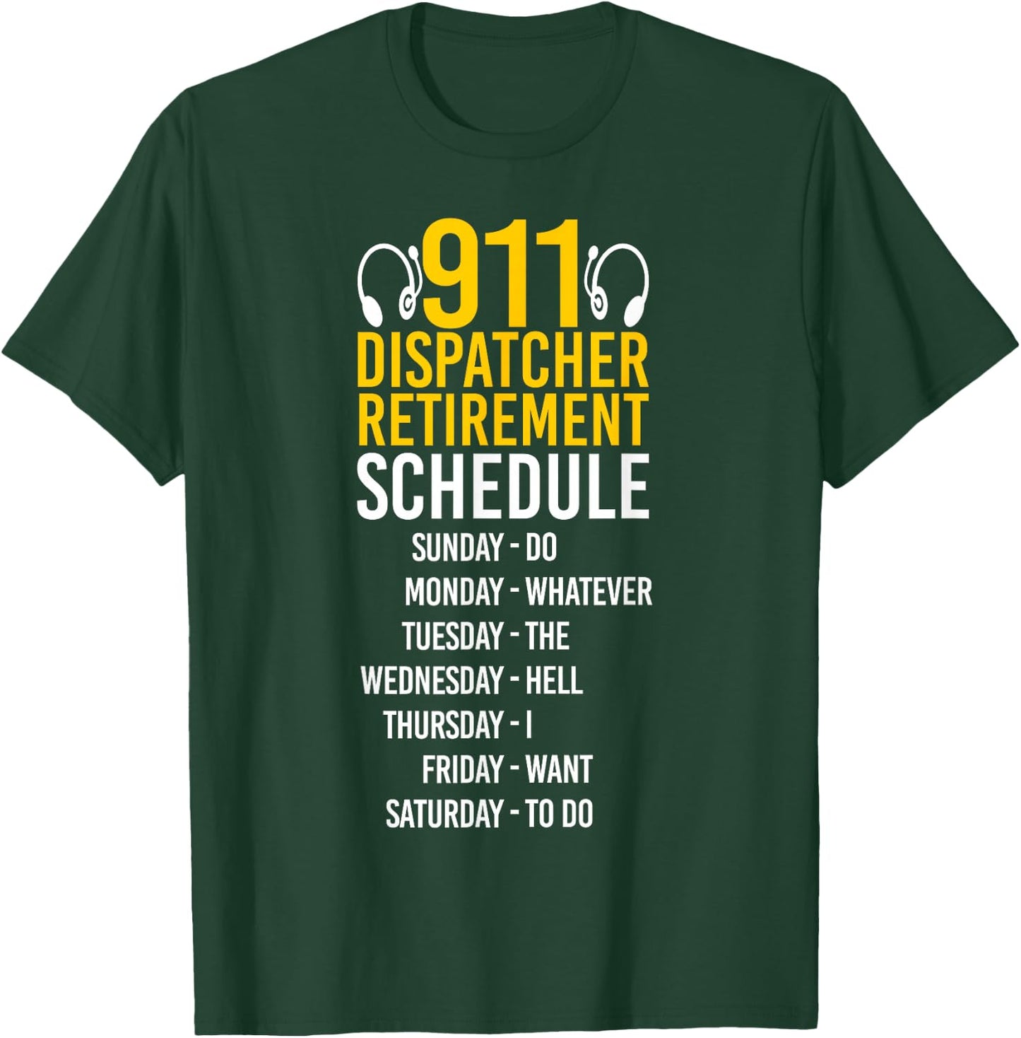 911 Dispatcher Thin Gold Yellow Line Retired 911 Dispatcher T-Shirt - T-Shirt | Forest