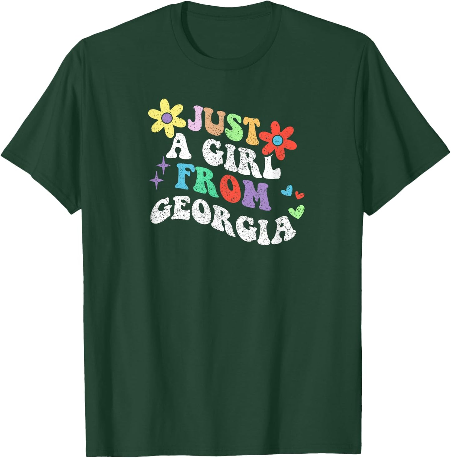 Retro Groovy Just A Girl From Georgia Mother's Day 2023 T-Shirt - T-Shirt | Forest