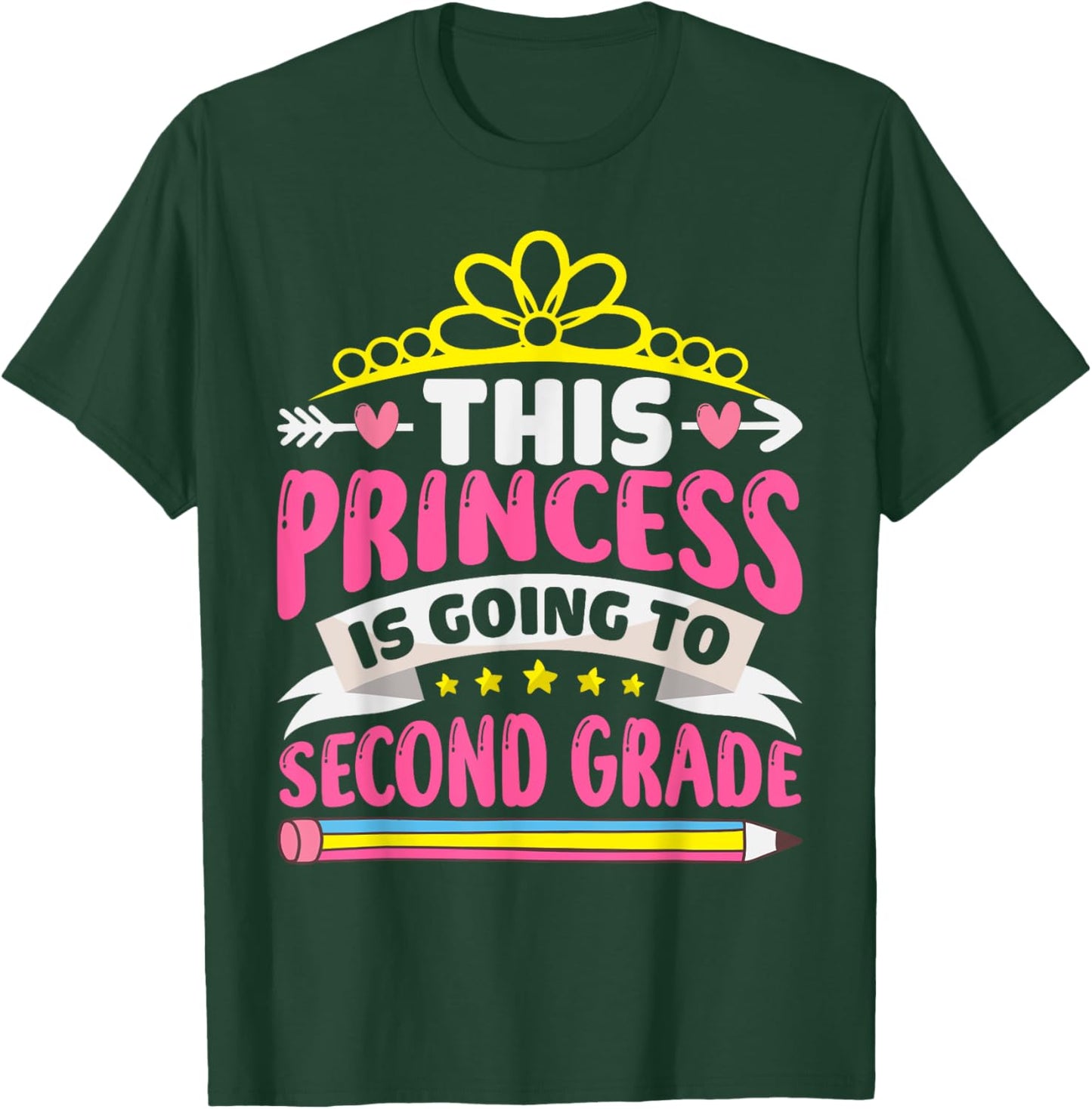 This Princess Is Going To Second Grade Girls Back to School T-Shirt - T-Shirt | Forest
