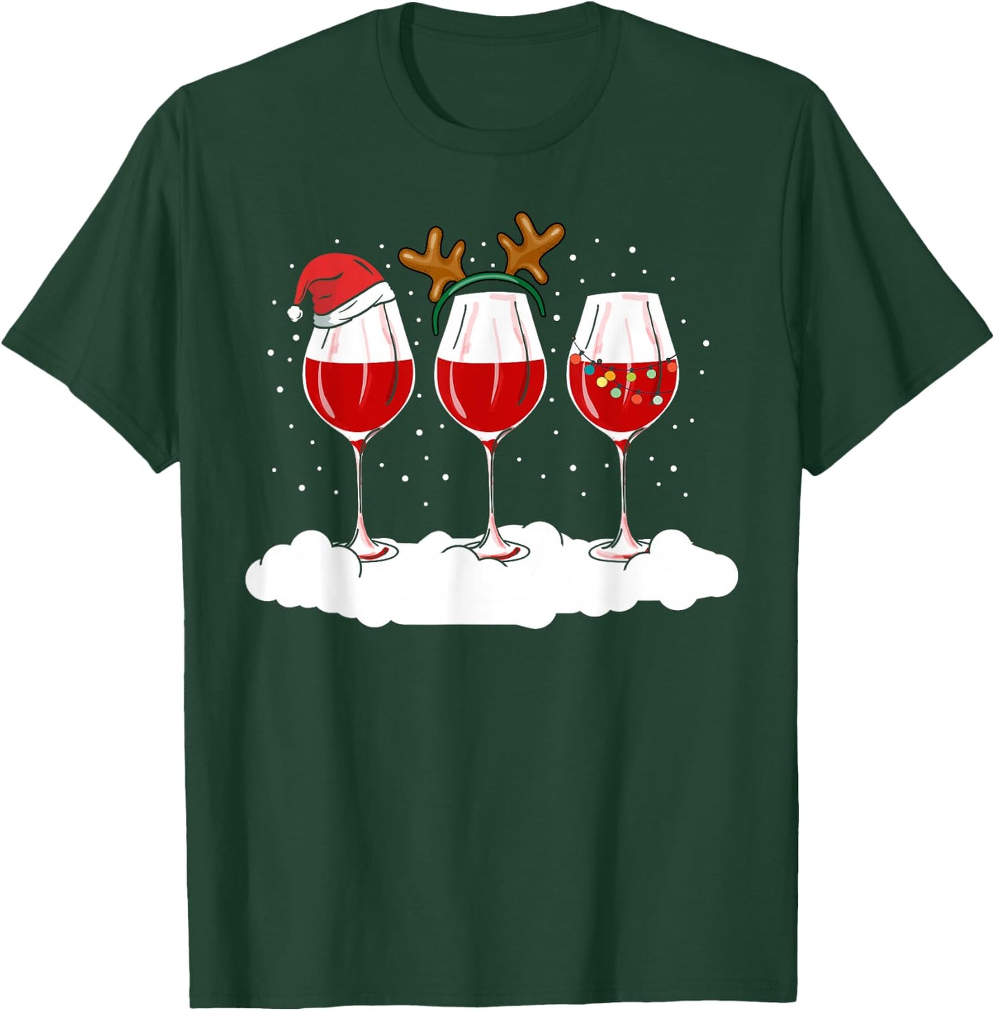 Funny Wine Gifts Men Women Wine Ugly Christmas Wine T-Shirt - T-Shirt | Forest