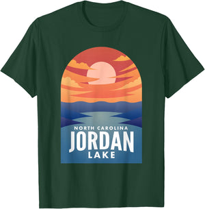 Jordan Lake NC Retro Sunset T-Shirt - T-Shirt | Forest