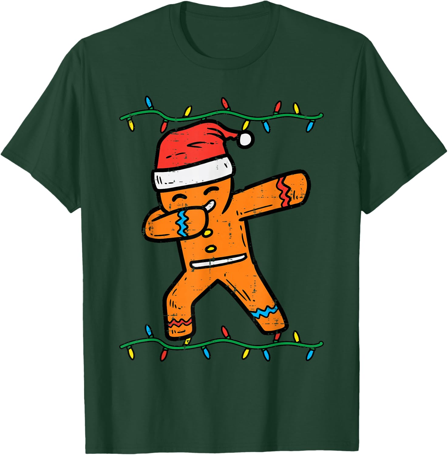 Dabbing Gingerbread Man Cookie Christmas Boys Men Kids Xmas T-Shirt - T-Shirt | Forest