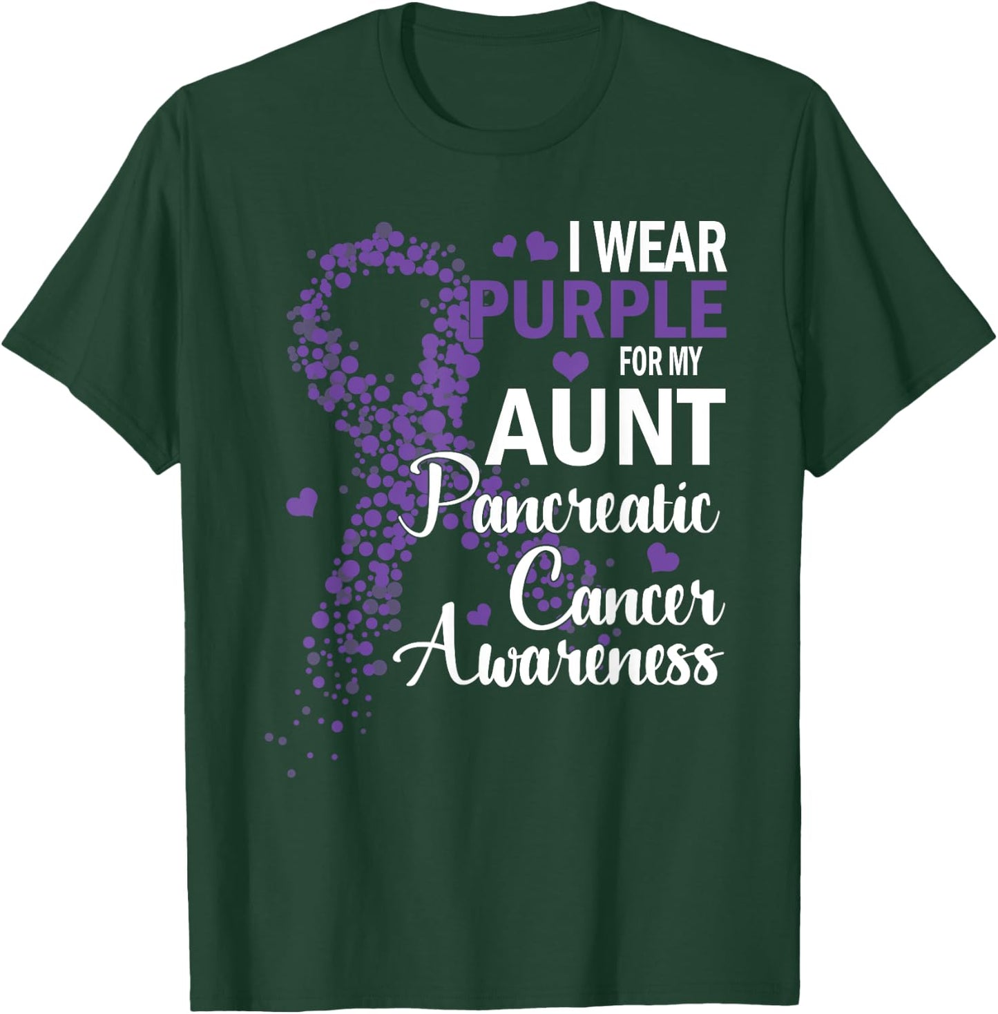 I Wear Purple For My Aunt Pancreatic Cancer Awareness Month T-Shirt - T-Shirt | Forest